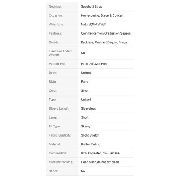 SHEIN BAE Womens Size Small / 4 Silver Fringe Sequins Flapper Romper Jumpsuit - Picture 6 of 6